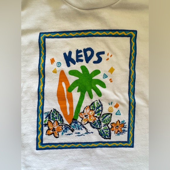 Vintage Keds White Graphic Baby Tee - Picture 3 of 6